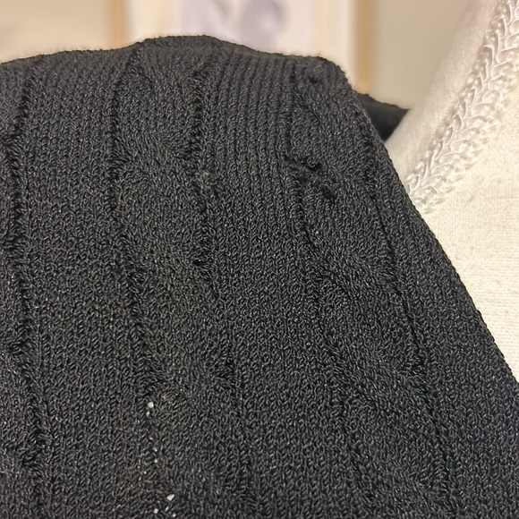 St John Collection by Marie Gray | Black Cable Knit Button Down | 8 - Picture 16 of 17